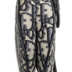Dior New Saddle Bag Navy Beige Trotter Pattern Canvas — view 7