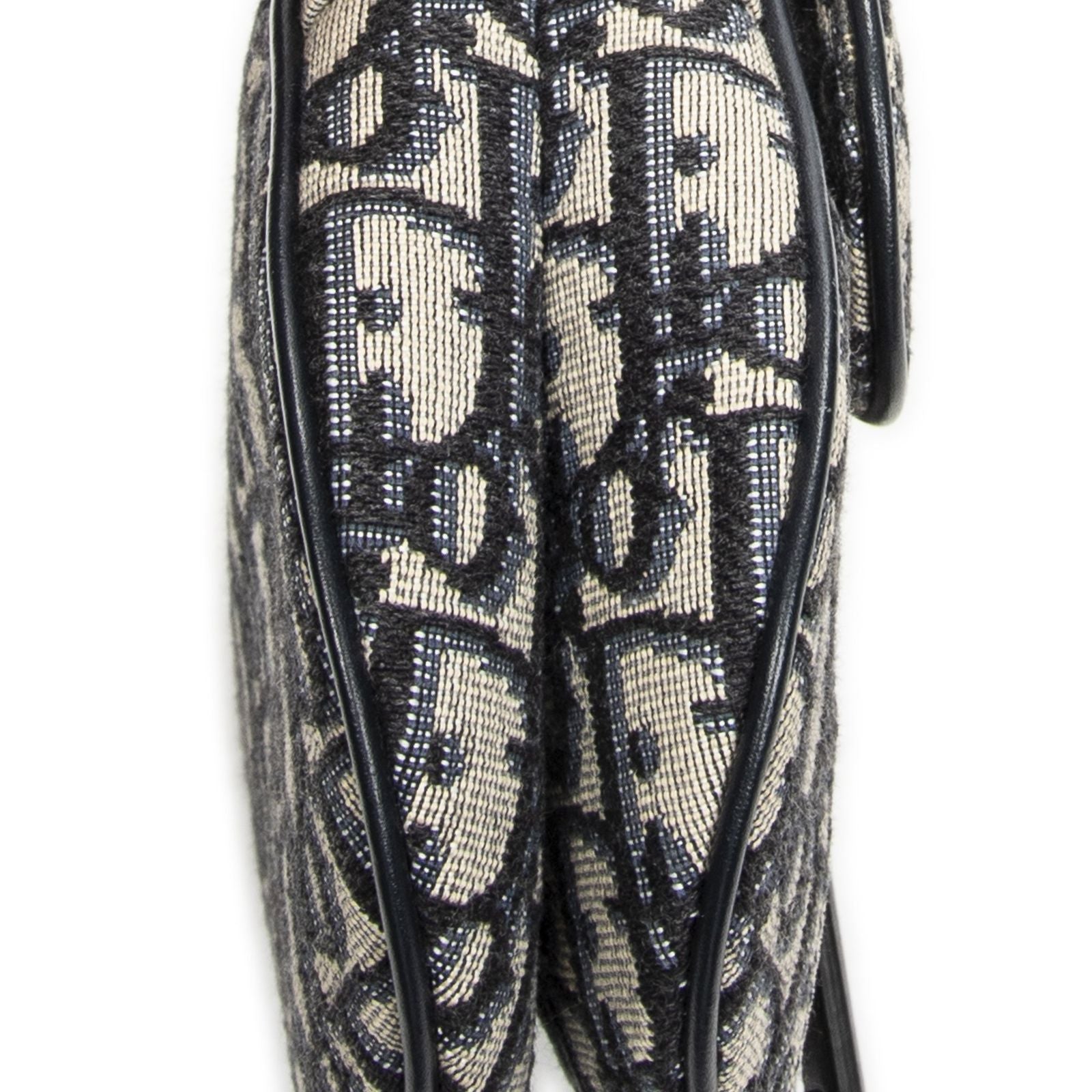 Dior New Saddle Bag Navy Beige Trotter Pattern Canvas — view 7