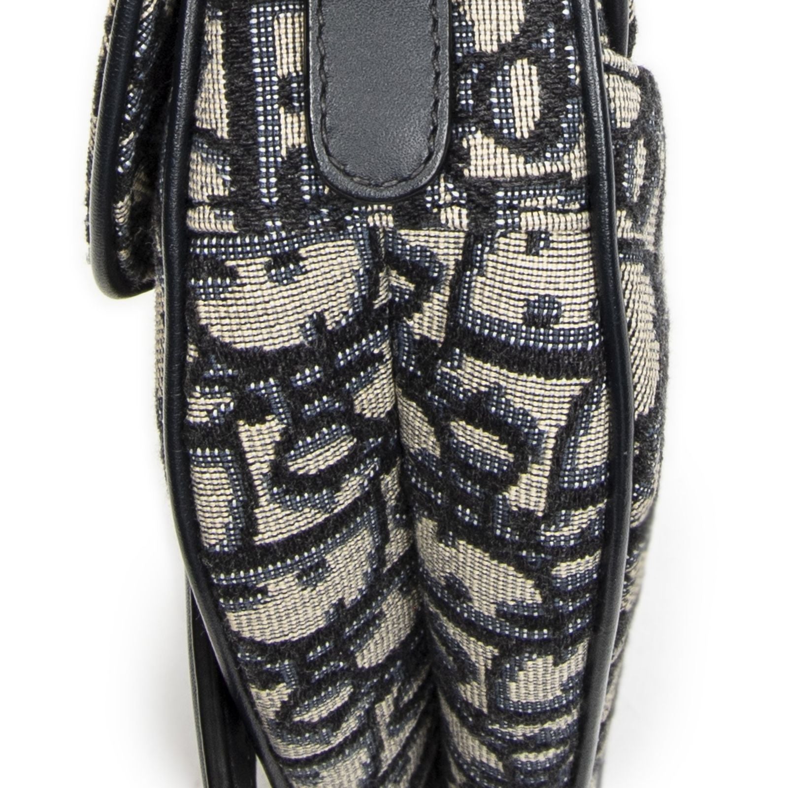 Dior New Saddle Bag Navy Beige Trotter Pattern Canvas — view 8
