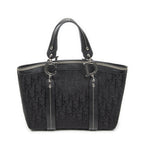 Dior Vintage Embroidery Trotter Tote Black Pattern — view 5