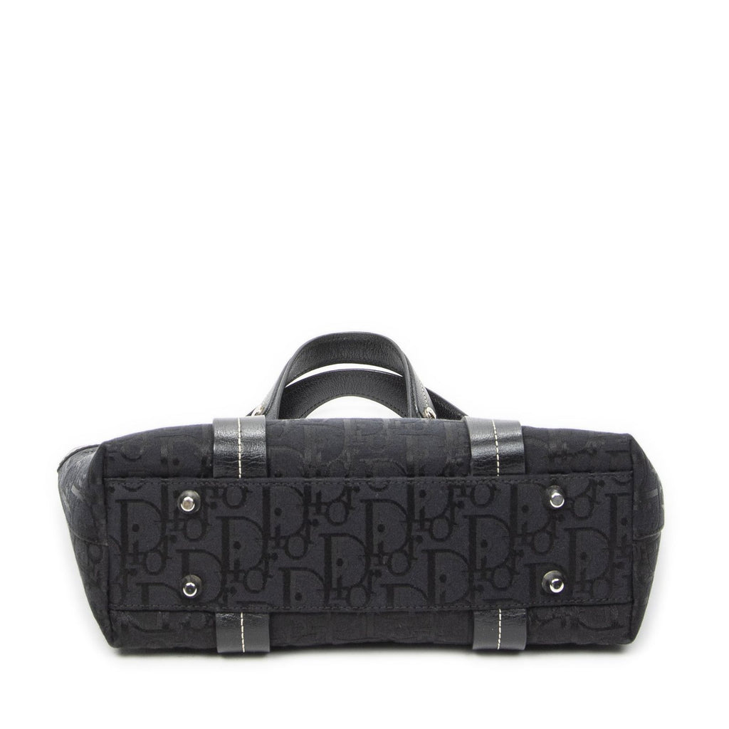 Dior Vintage Embroidery Trotter Tote Black Pattern — view 6