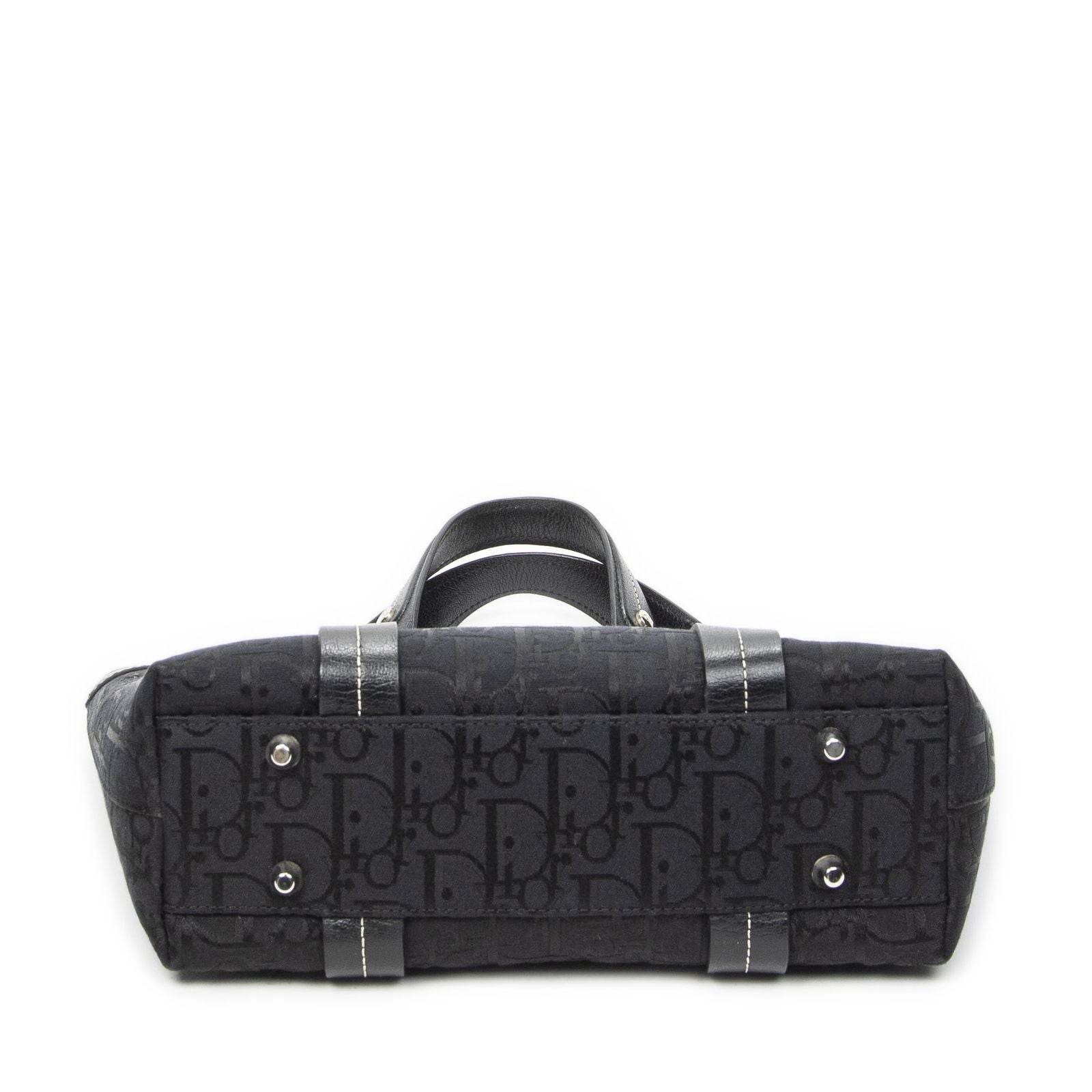 Dior Vintage Embroidery Trotter Tote Black Pattern — view 6