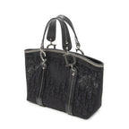 Dior Vintage Embroidery Trotter Tote Black Pattern — view 2