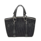 Dior Vintage Embroidery Trotter Tote Black Pattern