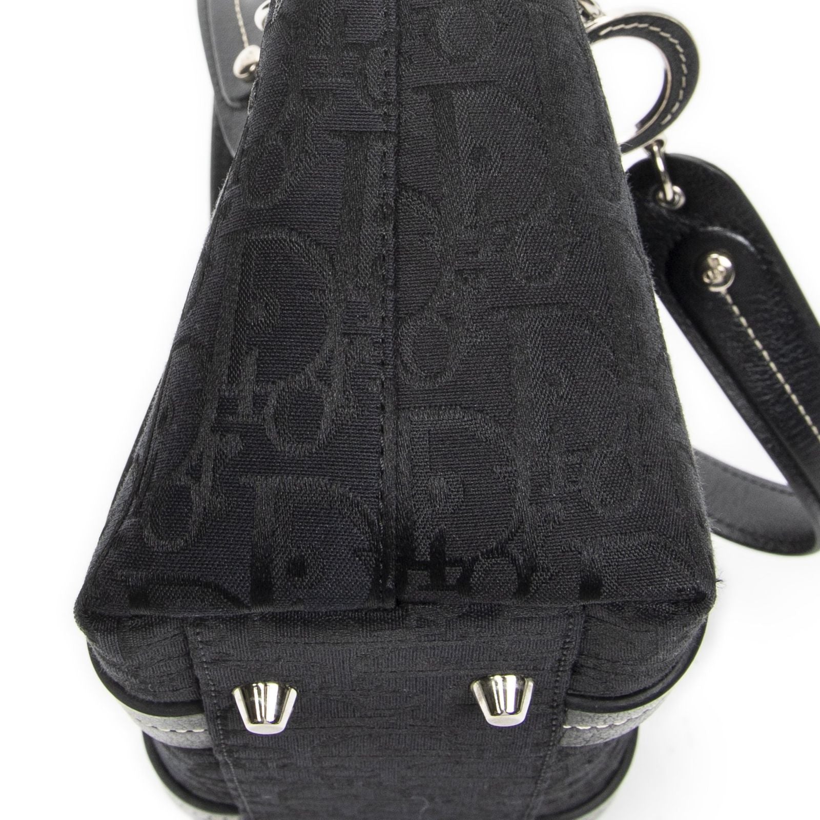 Dior Vintage Embroidery Trotter Tote Black Pattern — view 8