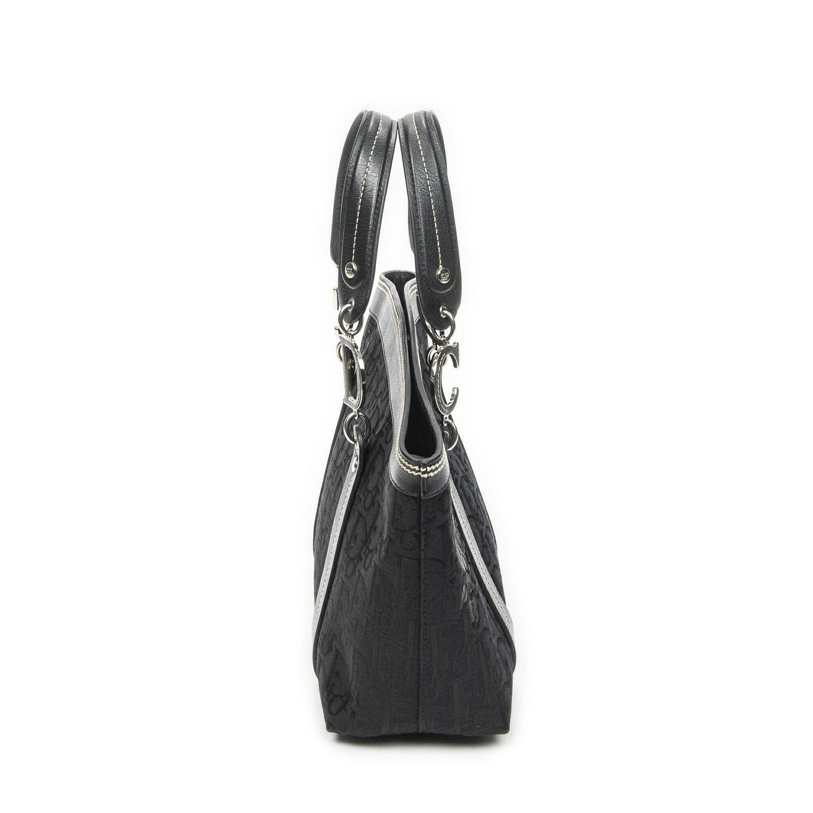 Dior Vintage Embroidery Trotter Tote Black Pattern — view 3