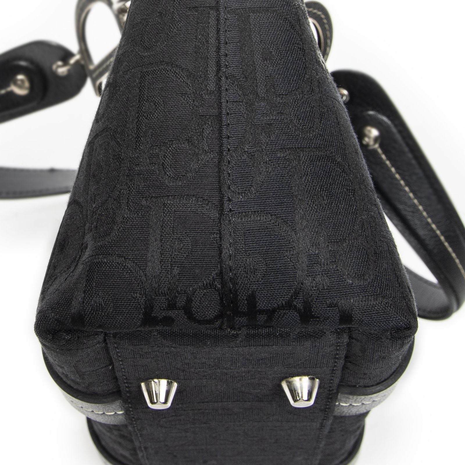 Dior Vintage Embroidery Trotter Tote Black Pattern — view 7