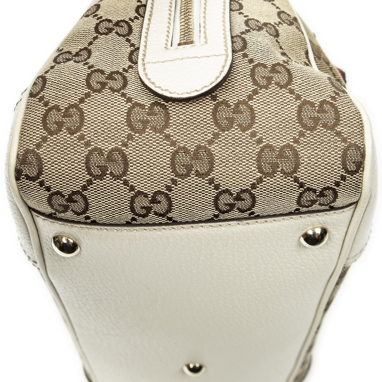 Gucci Web Prince Boston White Beige GG Canvas Messenger — view 7