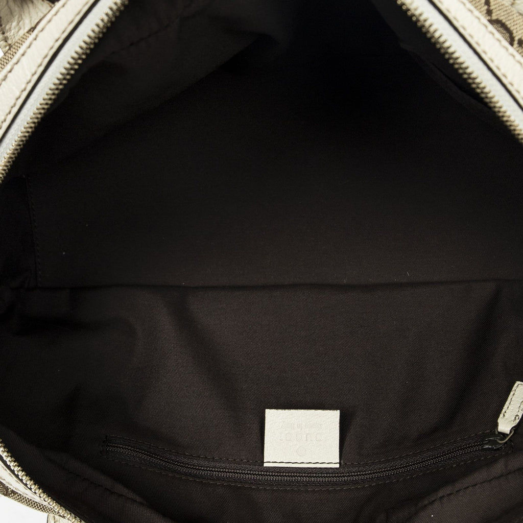 Gucci Web Prince Boston White Beige GG Canvas Messenger — view 9