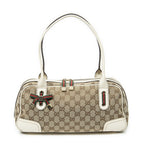 Gucci Web Prince Boston White Beige GG Canvas Messenger