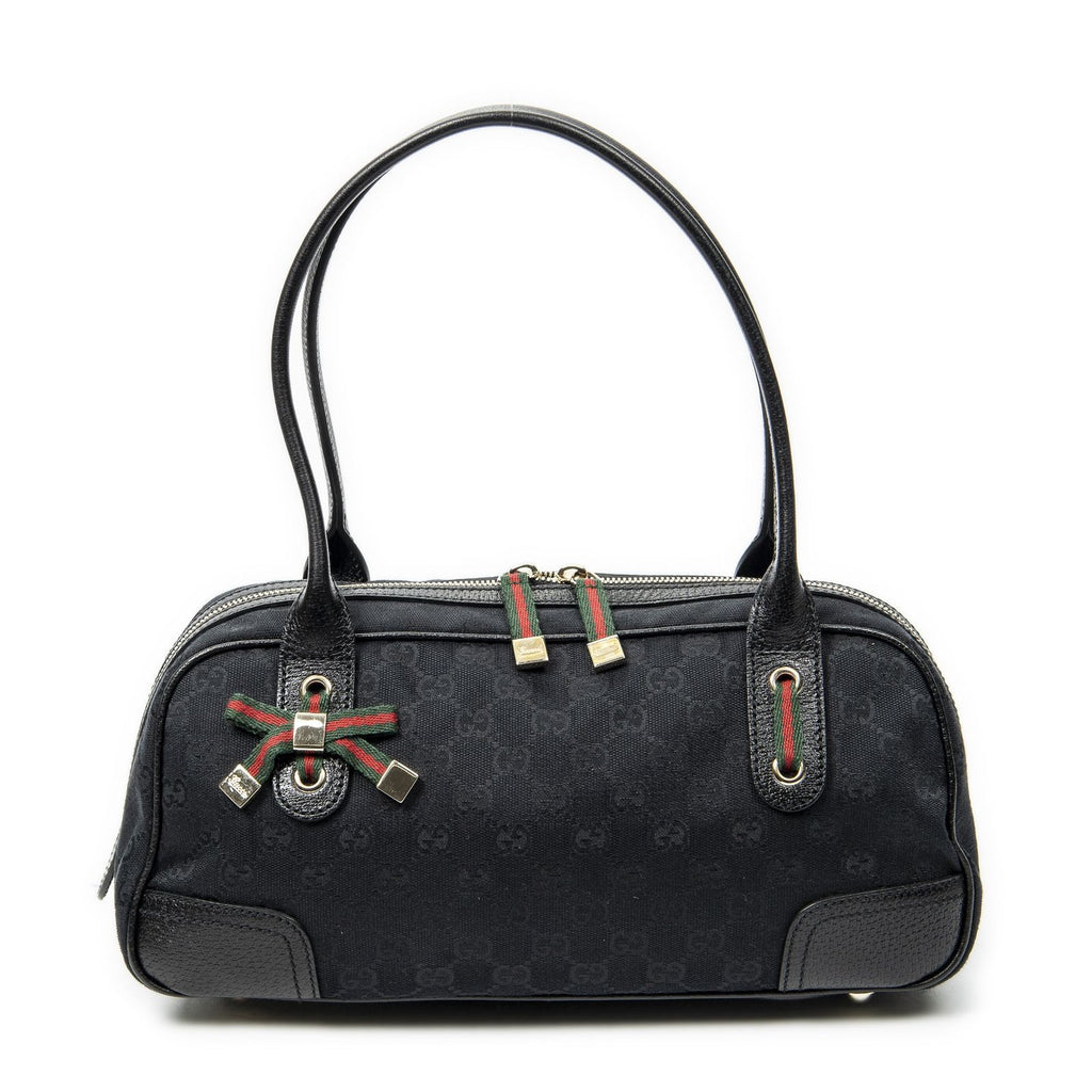 Gucci Web Principe Boston Black GG Canvas Messenger