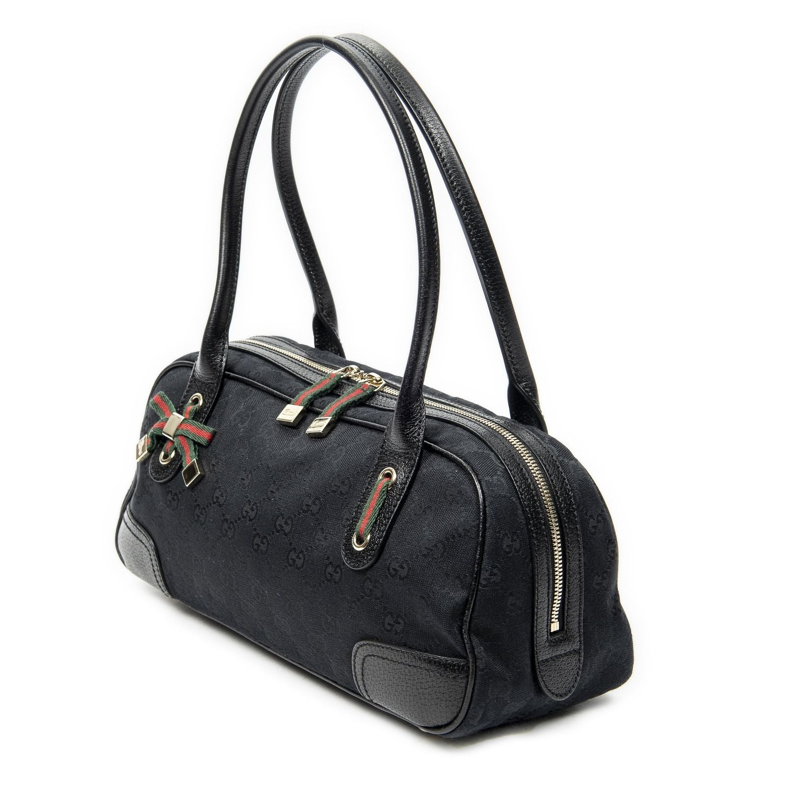 Gucci Web Principe Boston Black GG Canvas Messenger — view 2