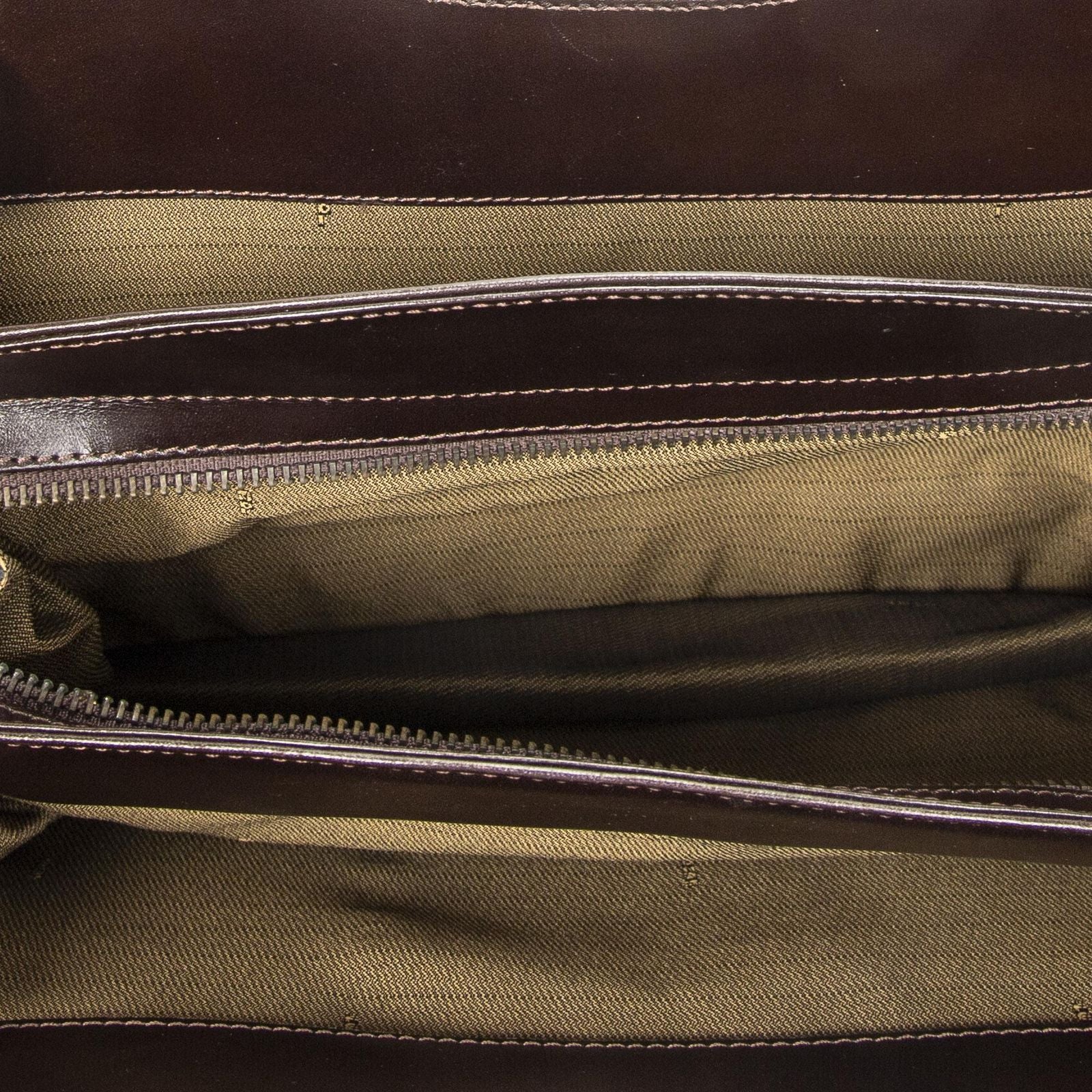 Fendi Vintage Zip Tote Tan Brown Zucca Canvas — view 9