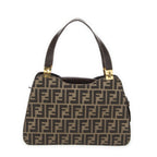 Fendi Vintage Zip Tote Tan Brown Zucca Canvas — view 5