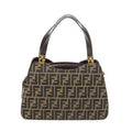 Fendi Vintage Zip Tote Tan Brown Zucca Canvas