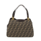 Fendi Vintage Zip Tote Tan Brown Zucca Canvas