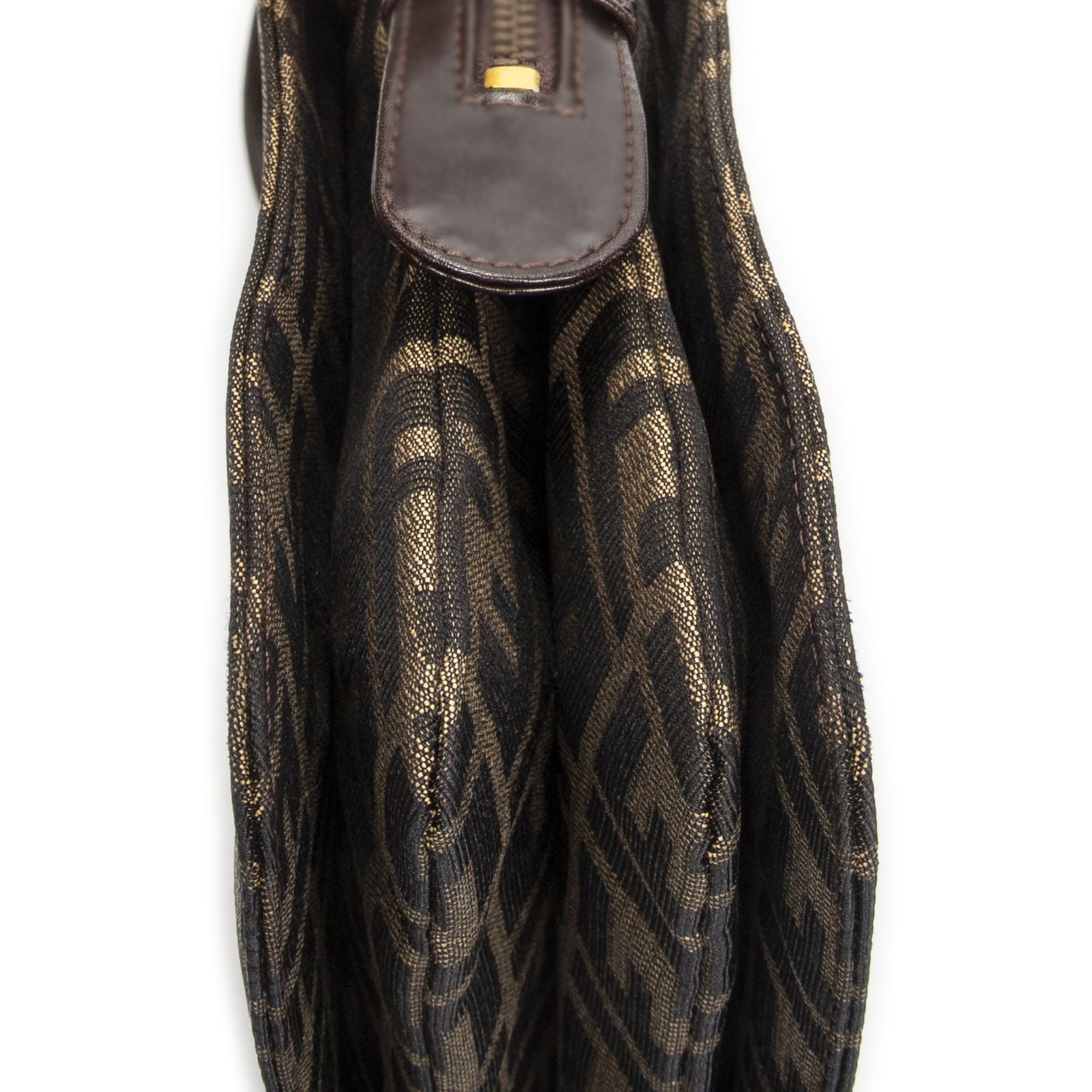 Fendi Vintage Zip Tote Tan Brown Zucca Canvas — view 8