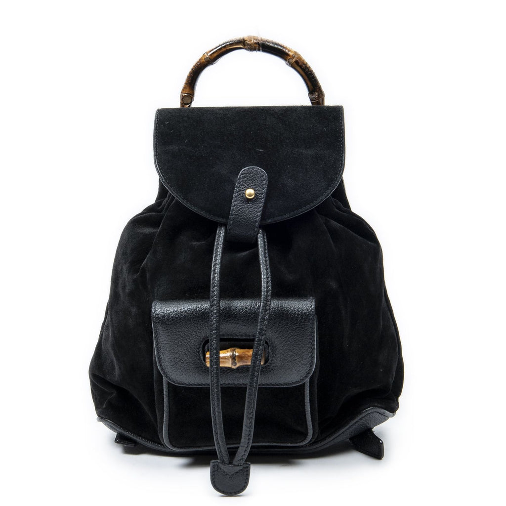 Gucci Minibumbu Backpack Black Suede Leather