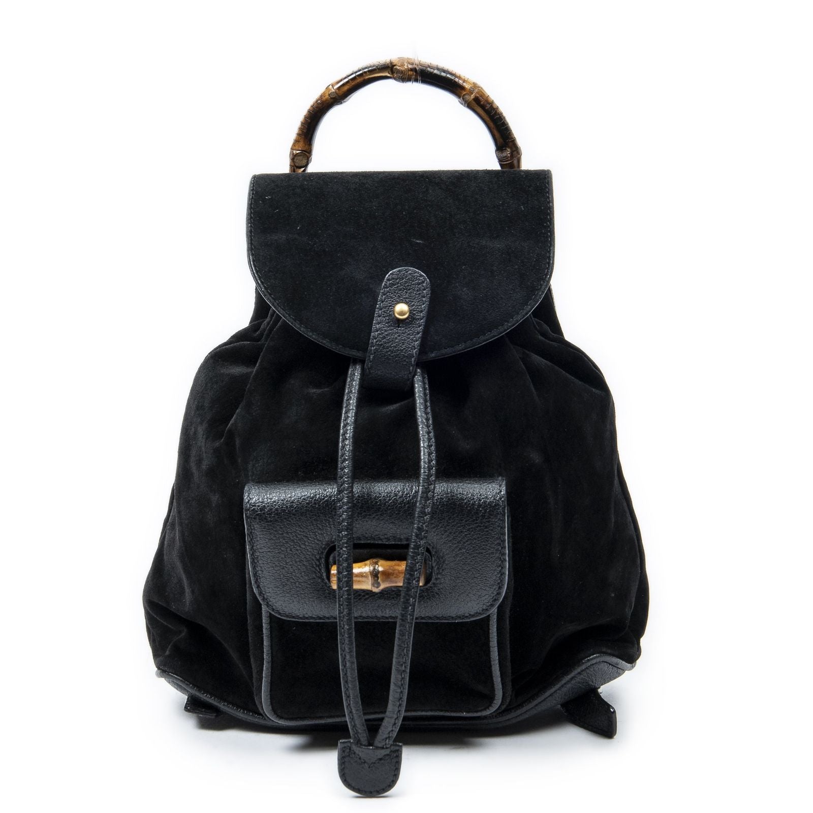 Gucci Minibumbu Backpack Black Suede Leather