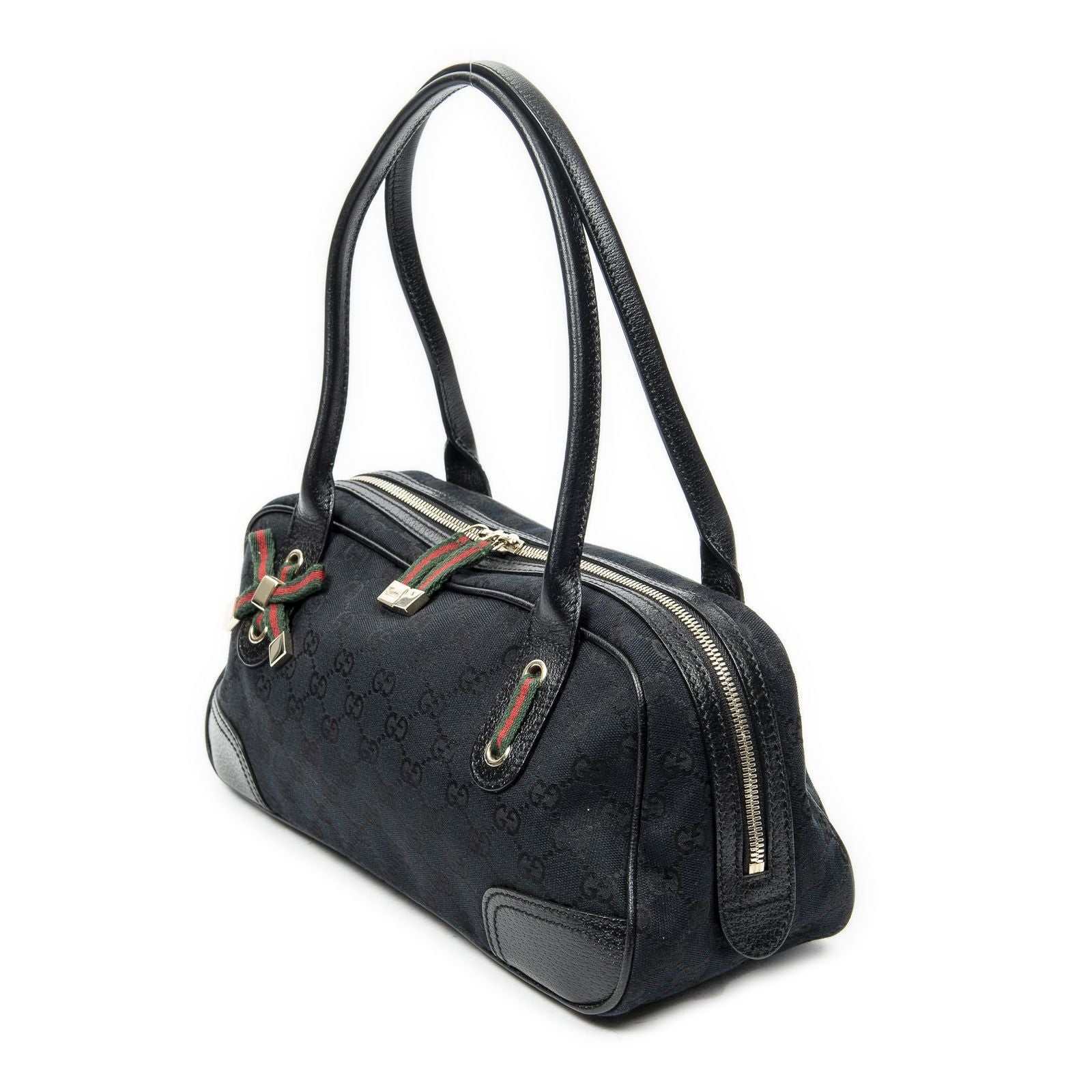 Gucci Web Principe Boston Black GG Canvas Messenger — view 2