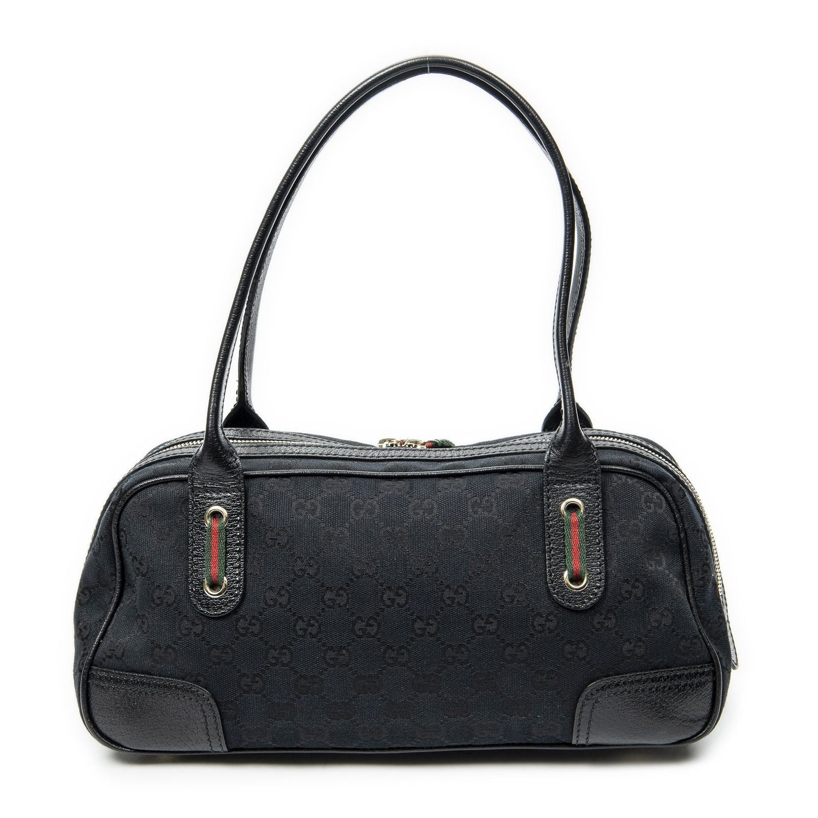Gucci Web Principe Boston Black GG Canvas Messenger — view 5