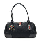 Gucci Web Principe Boston Black GG Canvas Messenger