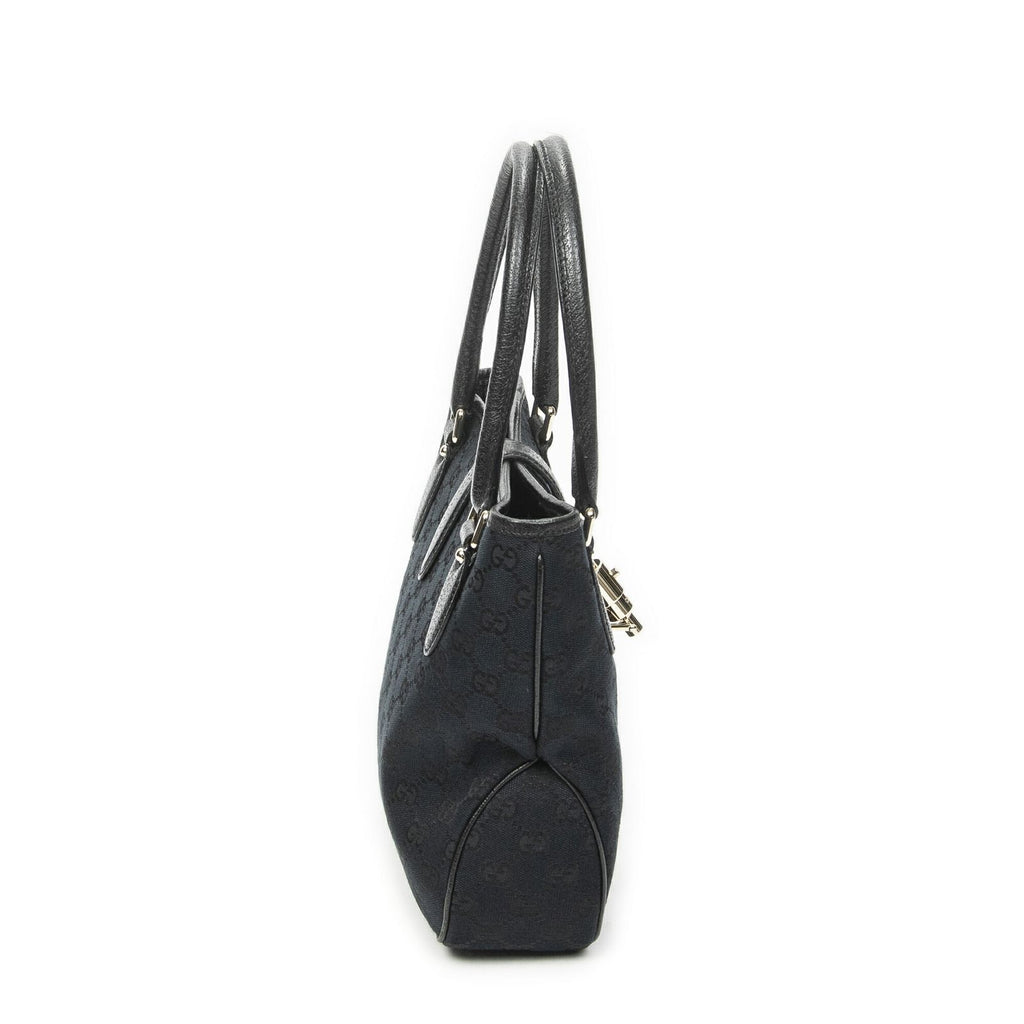 Gucci Small Jackie Tote Black GG Canvas — view 4