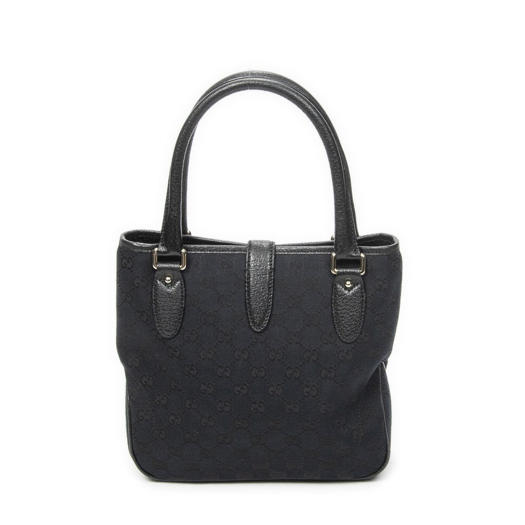 Gucci Small Jackie Tote Black GG Canvas — view 5