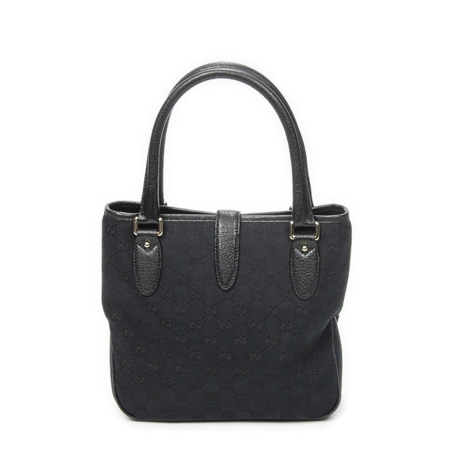 Gucci Small Jackie Tote Black GG Canvas — view 5
