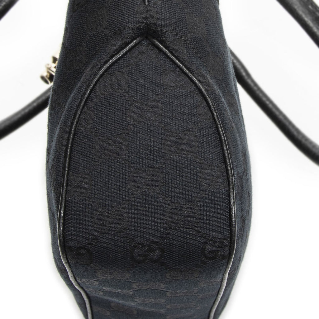 Gucci Small Jackie Tote Black GG Canvas — view 8
