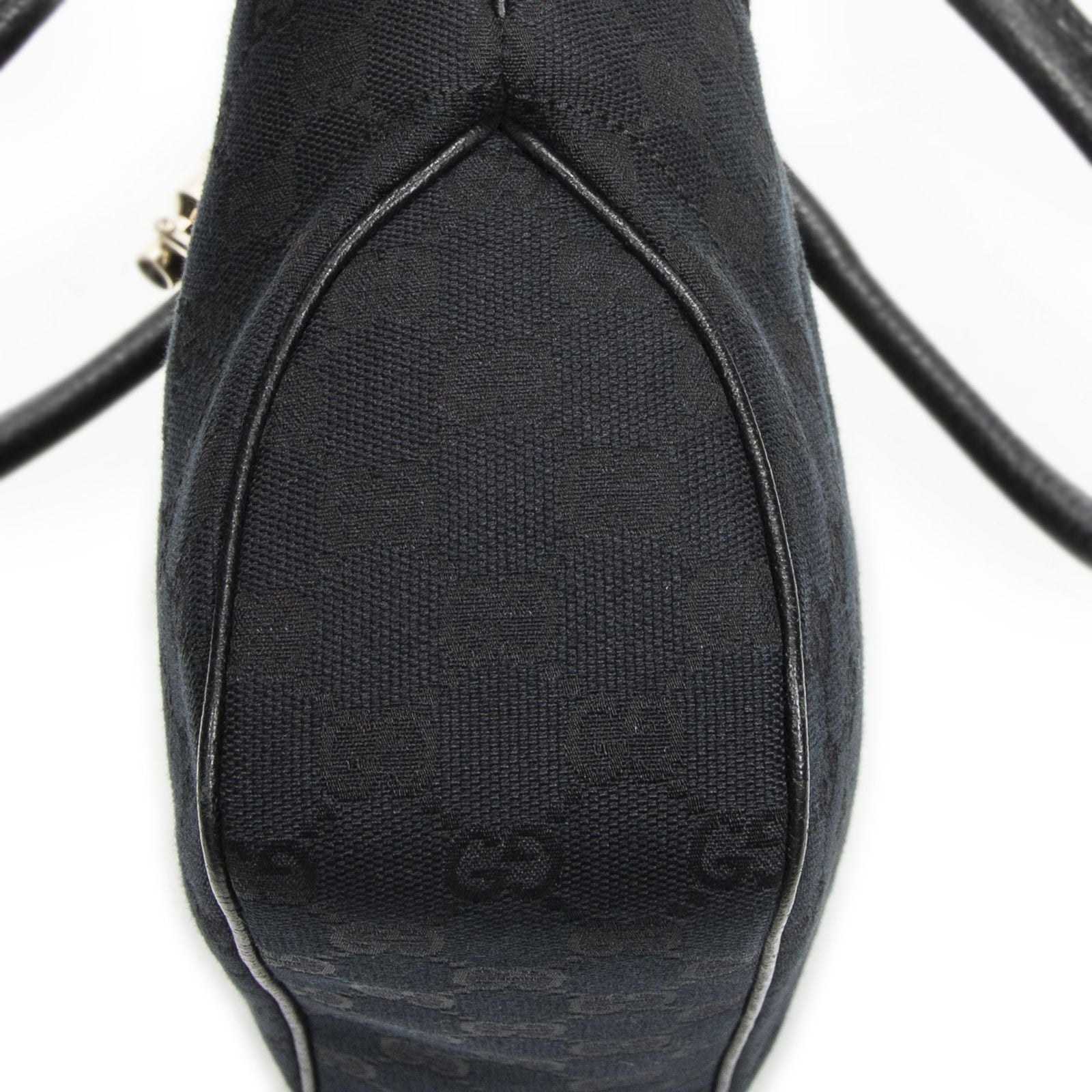 Gucci Small Jackie Tote Black GG Canvas — view 8