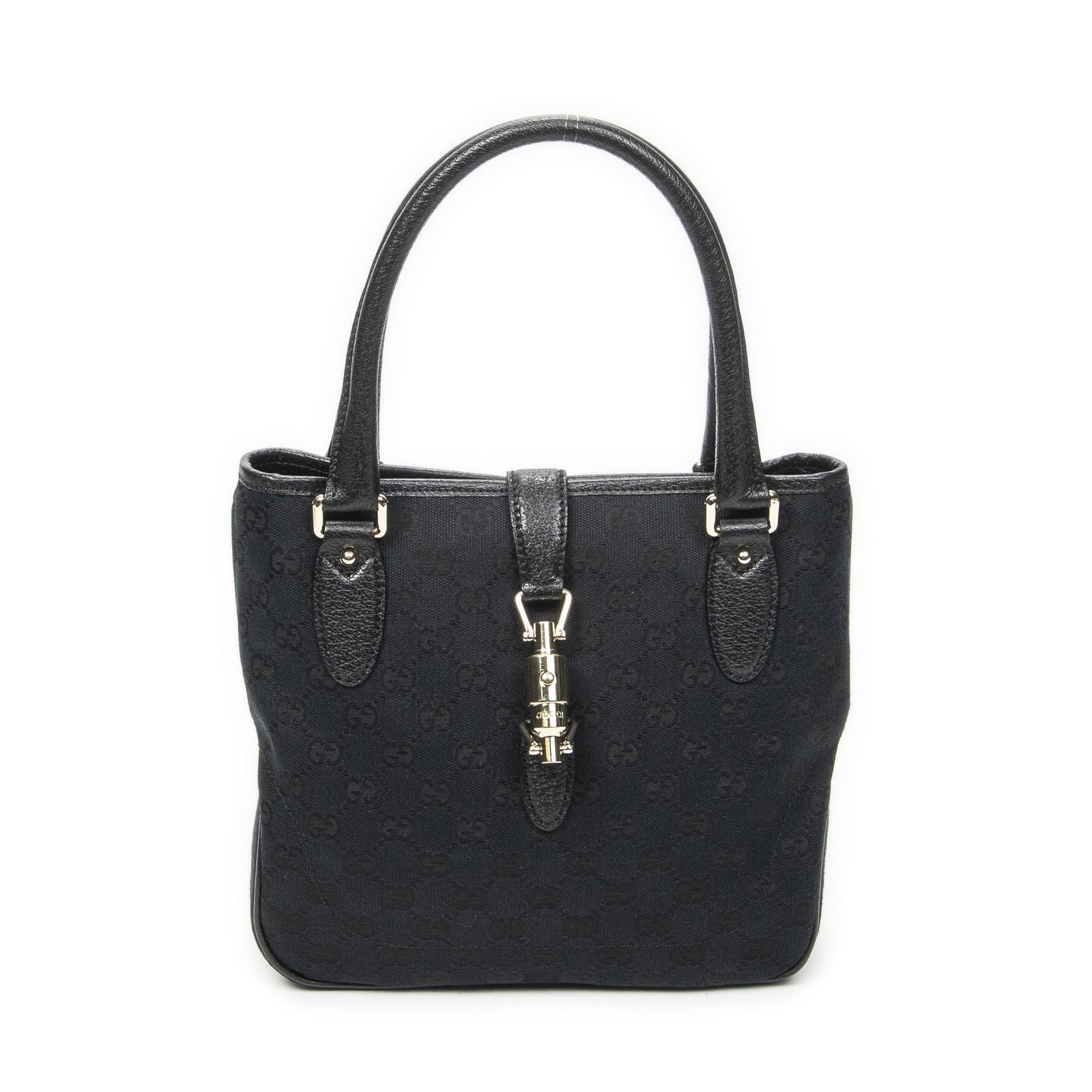 Gucci Small Jackie Tote Black GG Canvas