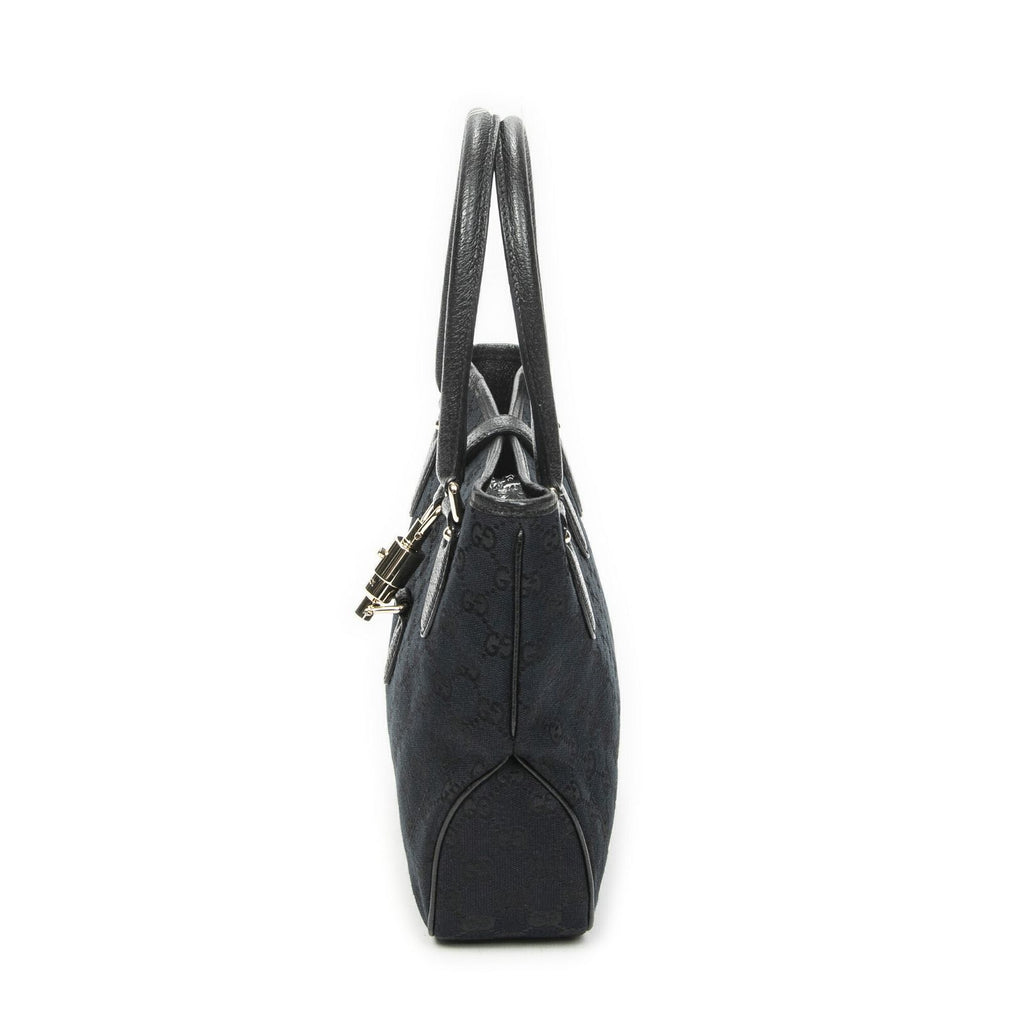 Gucci Small Jackie Tote Black GG Canvas — view 3
