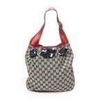 Gucci Small Positano Hobo Beige Red Navy GG Canvas — view 5