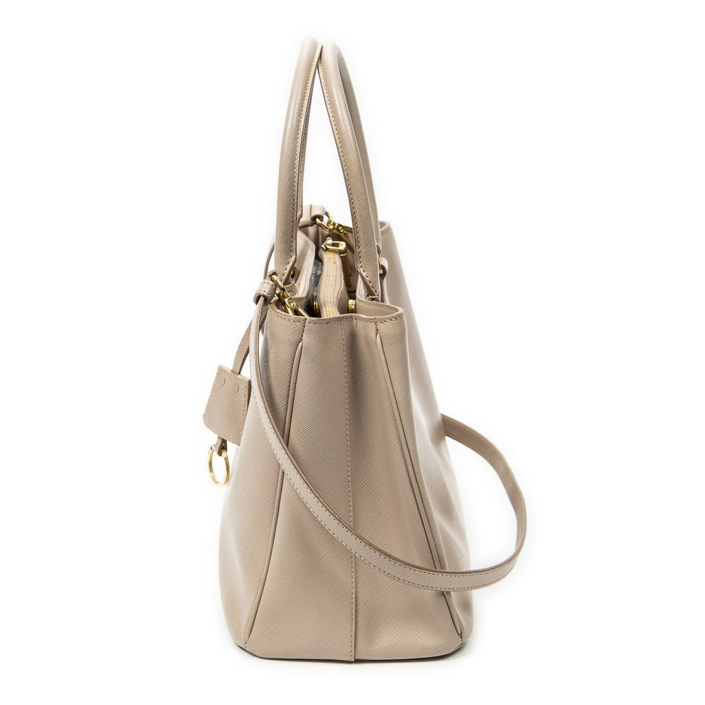 Prada Small Pop Tote Light Pink Saffiano Leather — view 3