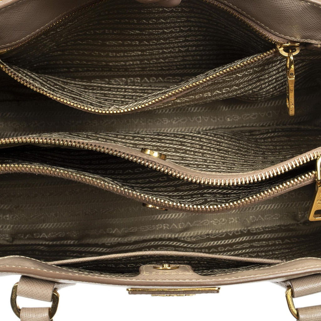 Prada Small Pop Tote Light Pink Saffiano Leather — view 9