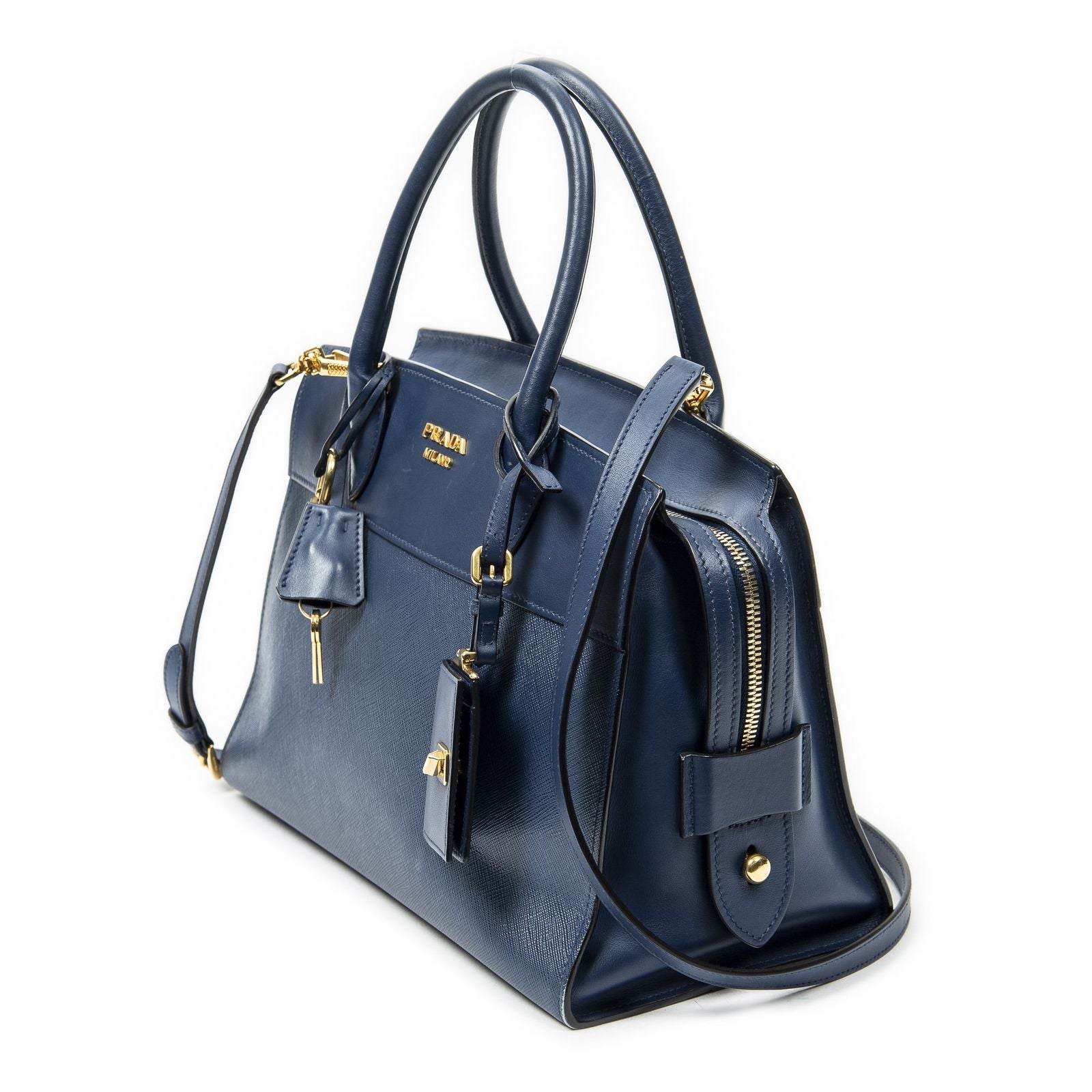 Prada Esplanade Tote Navy Saffiano Leather — view 2