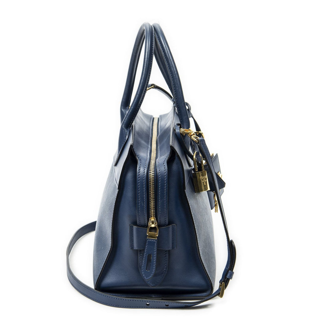 Prada Esplanade Tote Navy Saffiano Leather — view 4