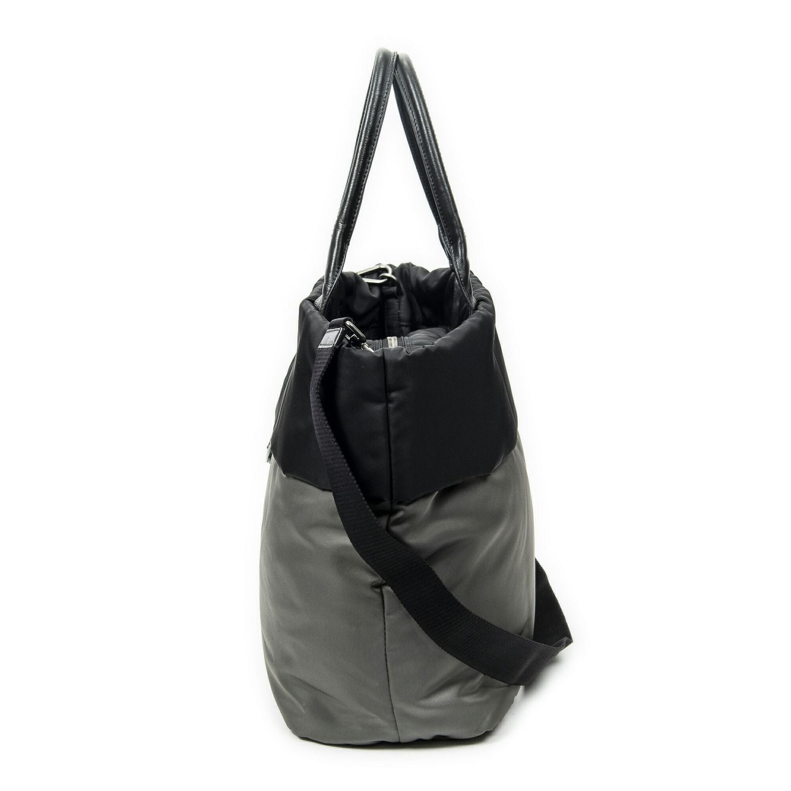 Prada Roulis Versible Tote Black Gray Nylon Canvas — view 3