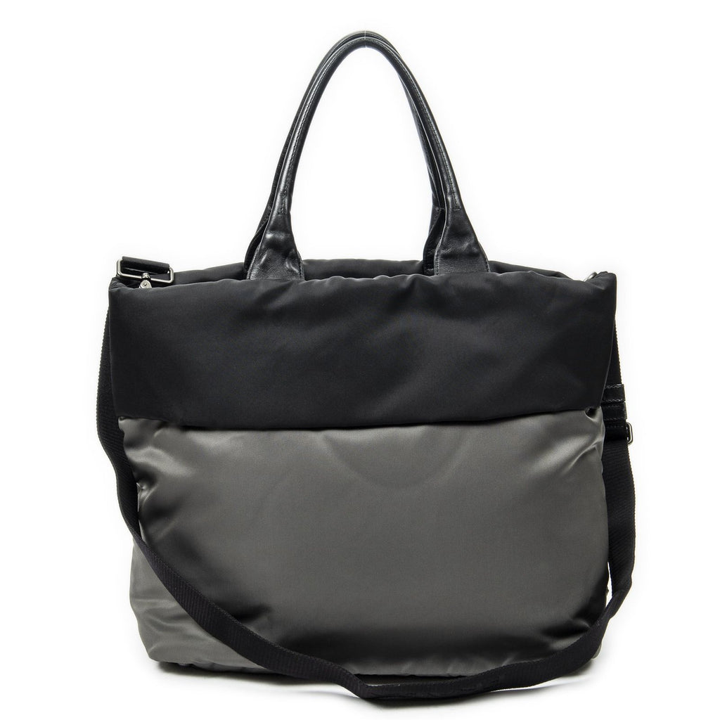 Prada Roulis Versible Tote Black Gray Nylon Canvas — view 5