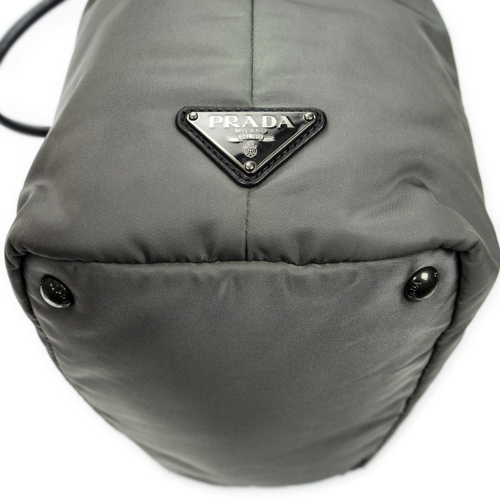 Prada Roulis Versible Tote Black Gray Nylon Canvas — view 8