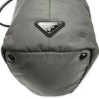 Prada Roulis Versible Tote Black Gray Nylon Canvas — view 8