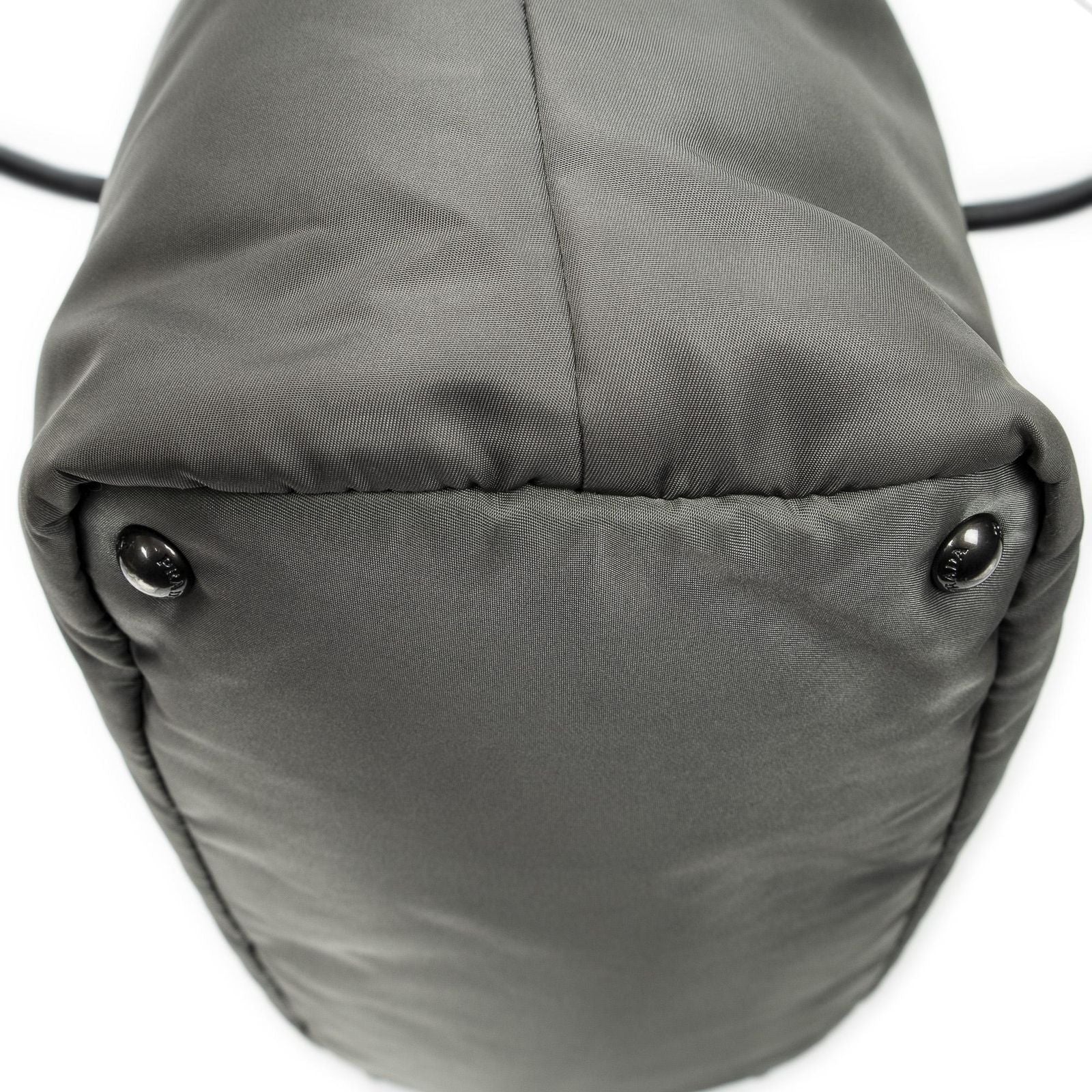 Prada Roulis Versible Tote Black Gray Nylon Canvas — view 7