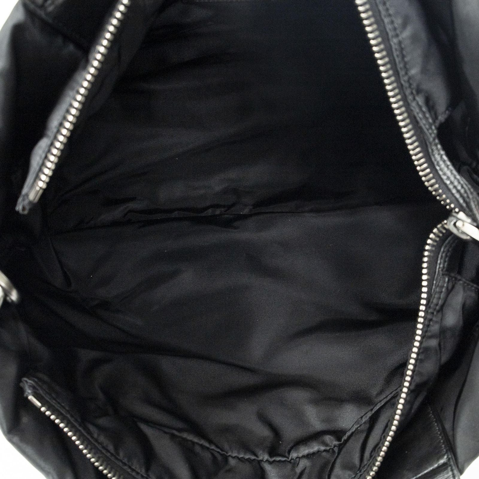 Prada Roulis Versible Tote Black Gray Nylon Canvas — view 9