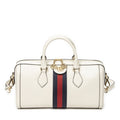 Gucci Medium Ophidia Boston Ivory Gray Calfskin Leather Messenger