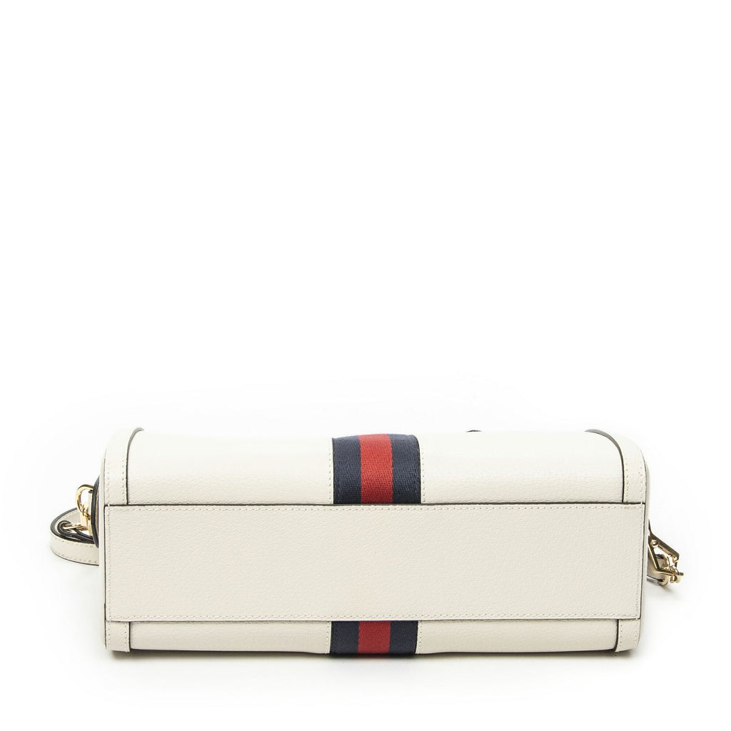 Gucci Medium Ophidia Boston Ivory Gray Calfskin Leather Messenger — view 6