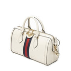 Gucci Medium Ophidia Boston Ivory Gray Calfskin Leather Messenger — view 2
