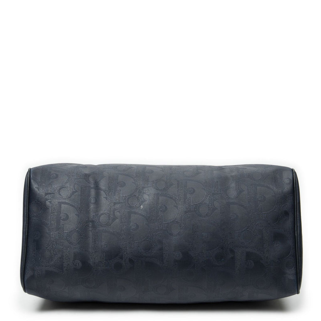 Dior Vintage Large Travel Boston Navy Maxi Trotter Pattern Canvas Shoulder — view 6
