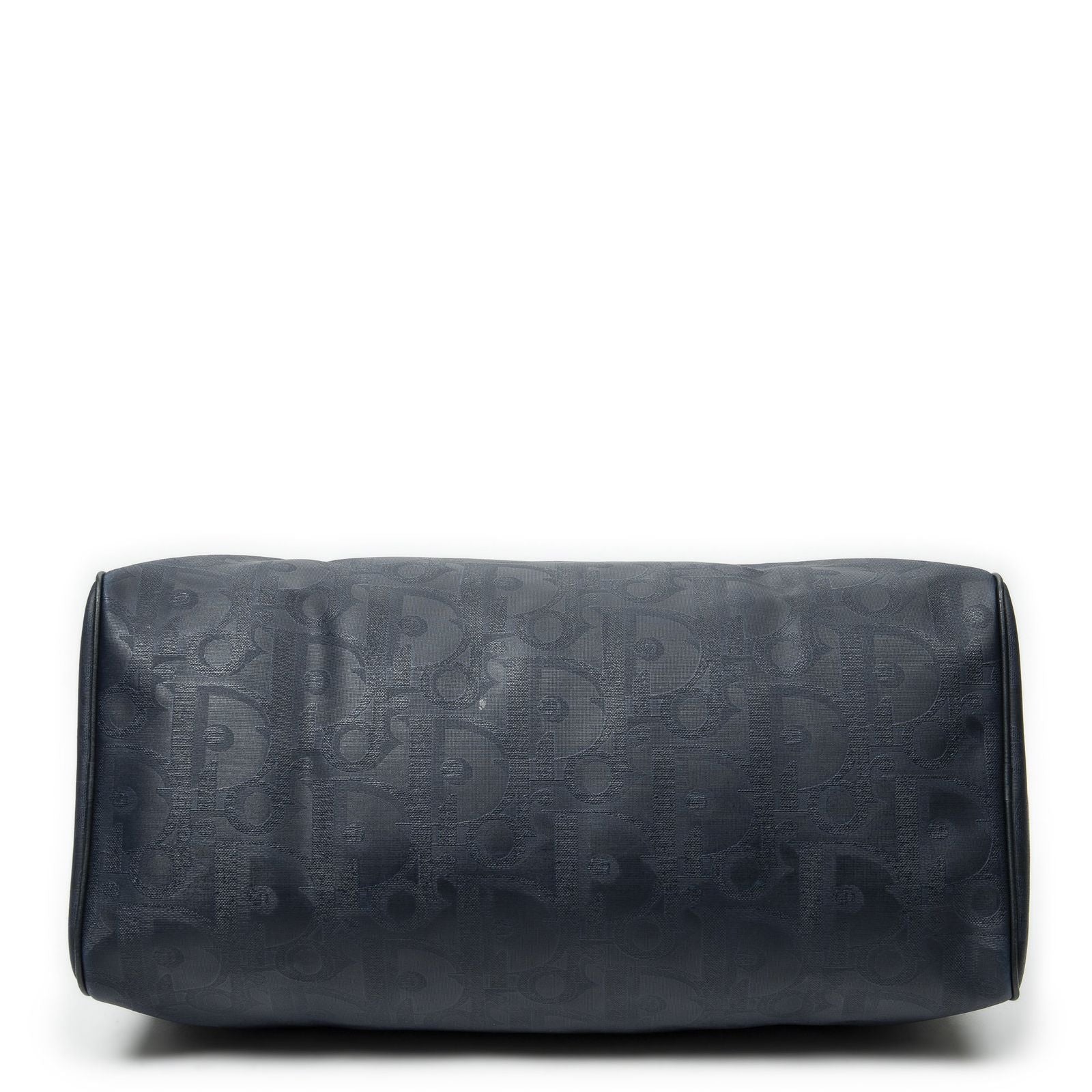 Dior Vintage Large Travel Boston Navy Maxi Trotter Pattern Canvas Shoulder — view 6
