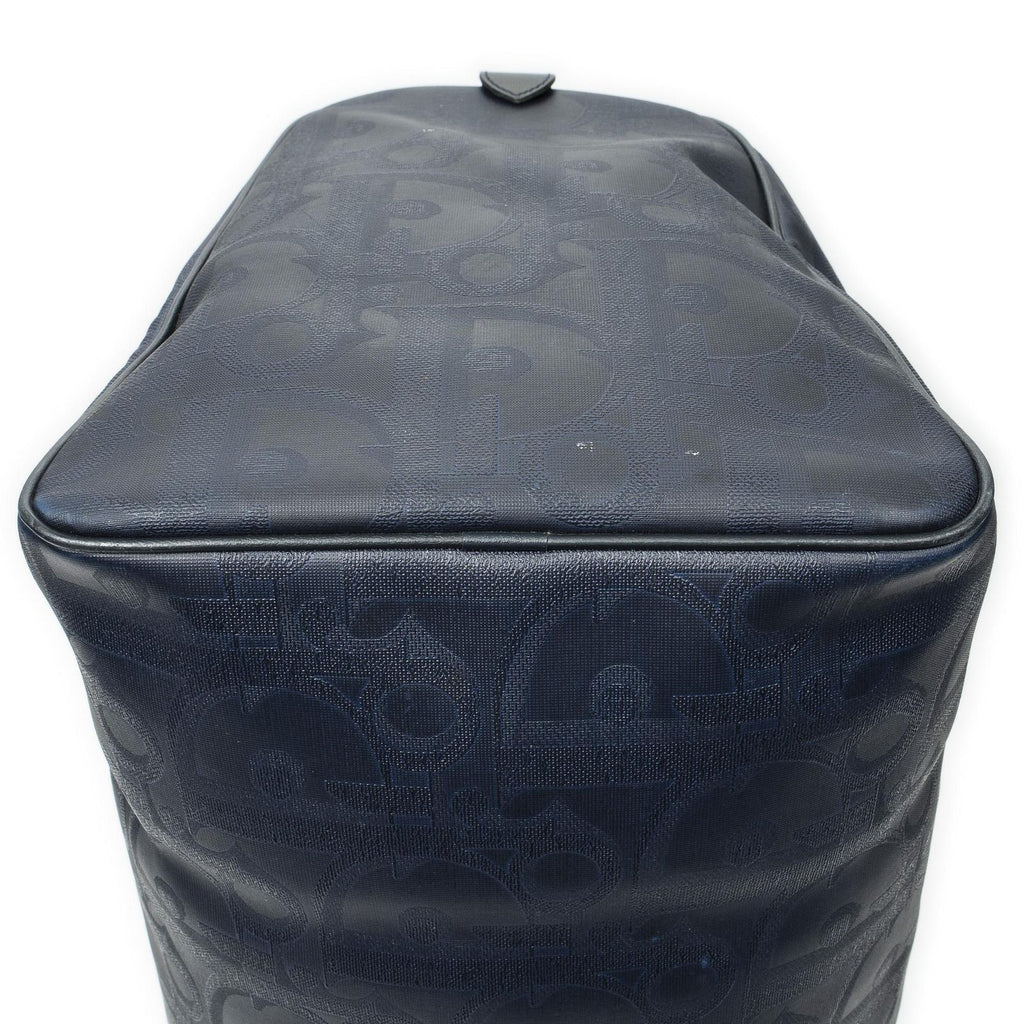 Dior Vintage Large Travel Boston Navy Maxi Trotter Pattern Canvas Shoulder — view 7